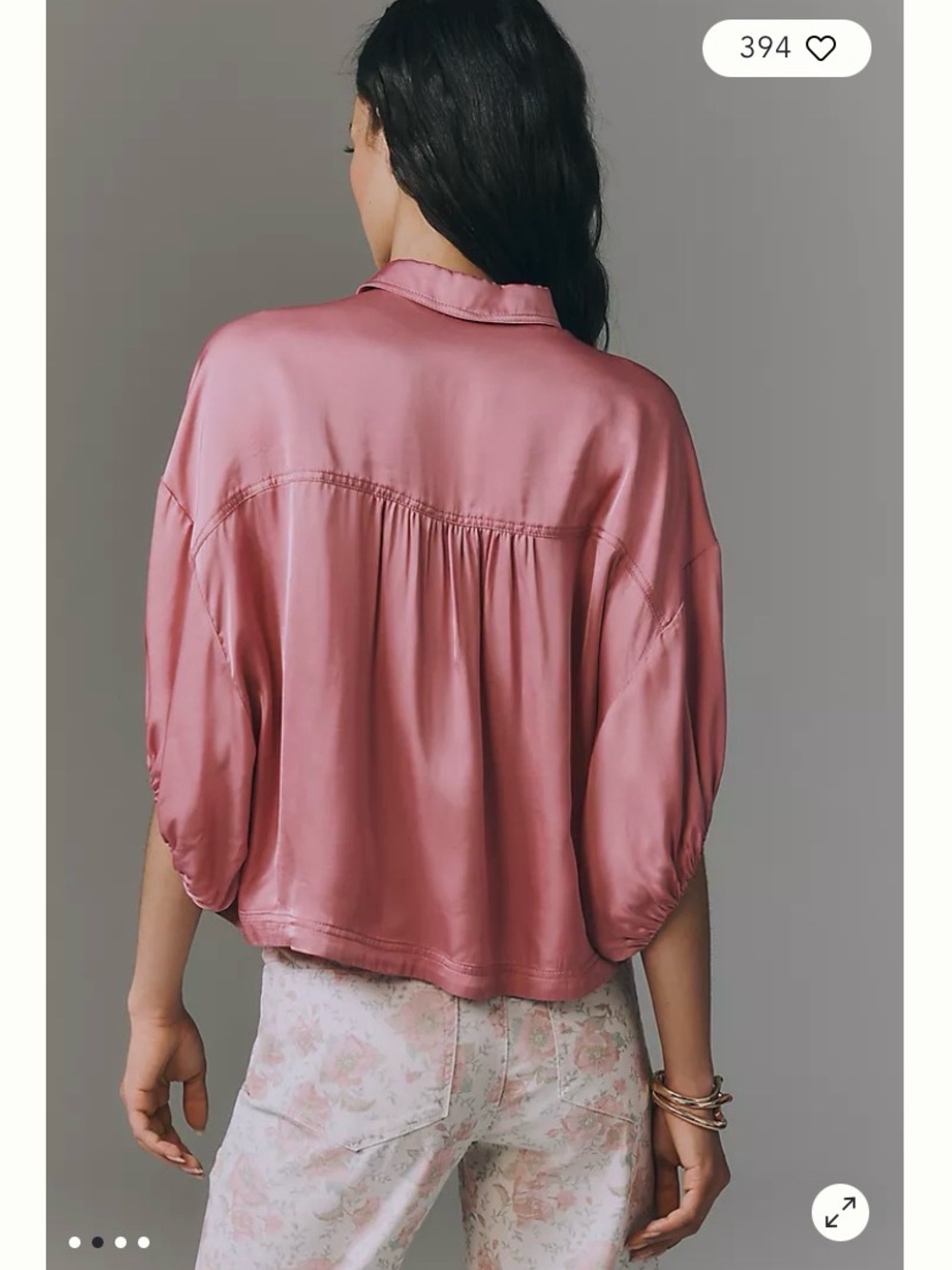 NWT Anthropologie Mauve Pink Lace Batwing Blouse M - Picture 3 of 11